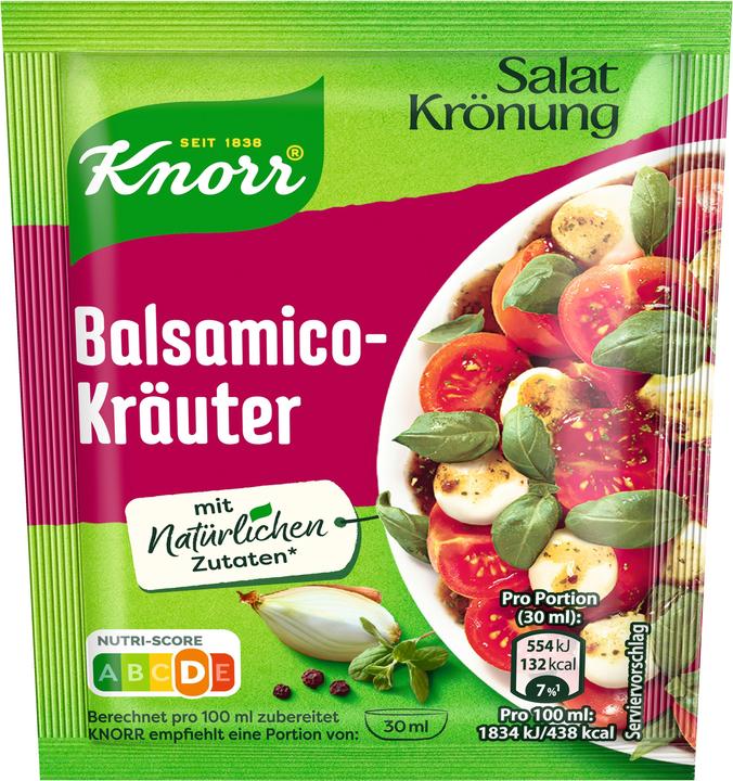 Knorr Salatkrönung Balsamico-Kräuter Dressing 5er-Pack ergibt 450 ml (11 g)