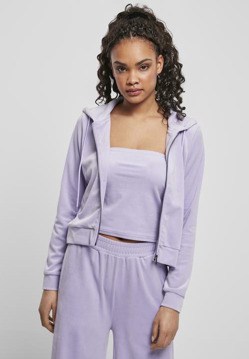 Produktbild Urban Classics Ladies Short Velvet Zip Hoody (XL)