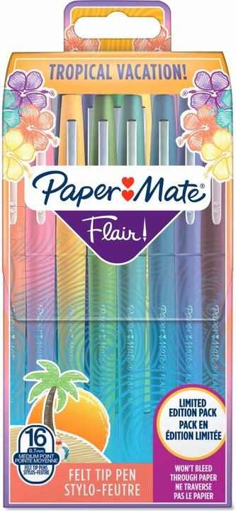 Actual product image Paper Mate Flair Tropical Vacation (multicolour, 16 x)