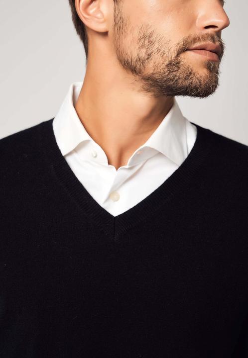 Immagine prodotto Bellemere Pullover Solid V-Neck Merino-Cashmere Sweater (L)