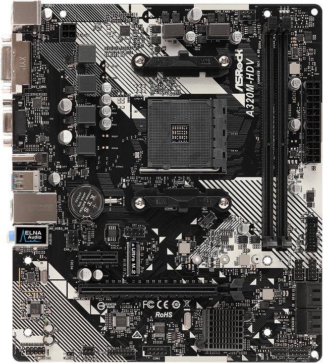 Produktbild AsRock A320M-HDV R4.0 (AM4, AMD A320, mATX)