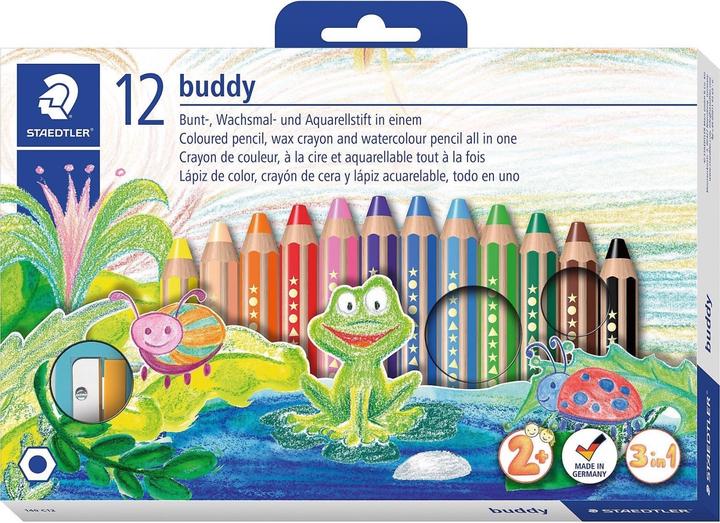 Produktbild Staedtler Buntstifte Junior 140, mit Spitzer, 12 Farben (Mehrfarbig, 12 x)