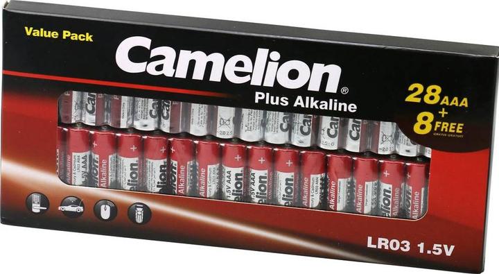 Produktbild Camelion Batterie Plus Alkaline LR03 Micro AAA 28+8 Stk. (8 Stk., AAA, 1250 mAh)