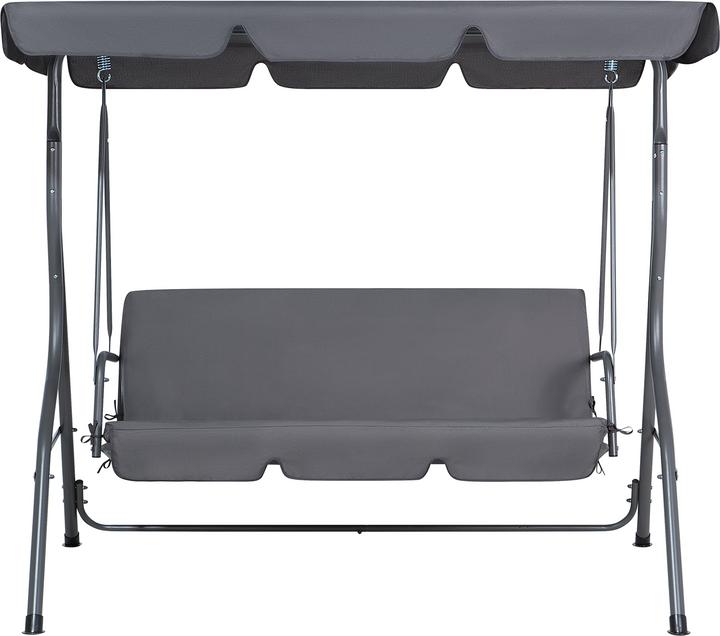 Actual product image Beliani Hollywood Swing Sun Canopy Dark Grey CHAPLIN