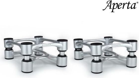 Actual product image Isoacoustics Aperta Speaker Ontkoppeling Stands, Per Pair, Aluminium-Zilver (1 pair, Stand, Tiltable)