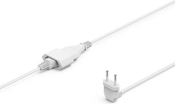 Hama Verlengkabel met haakse Eurostekker, voor binnenshuis, 3 m, wit (3 m)