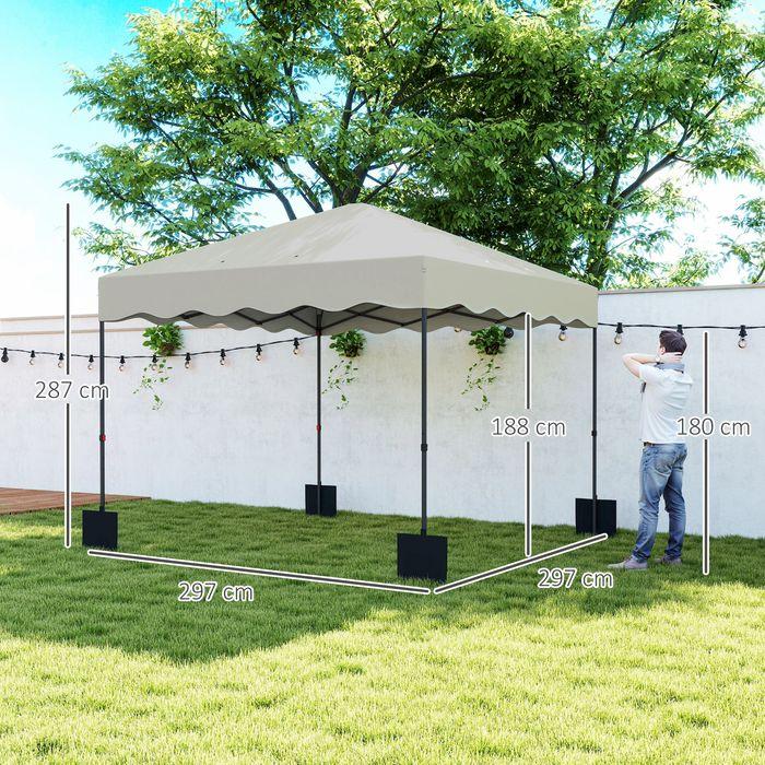Actual product image Swisshandel24 Faltpavillon ca.3x3m, wasserabweisend Stabil Winterfest, Cremeweiss (297 cm, 297 cm)