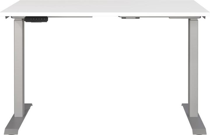 Immagine prodotto Germania Scrivania JET regolabile in altezza rettangolare bianca, struttura con gambe a T argento 120,0 x (120 x 72 cm)