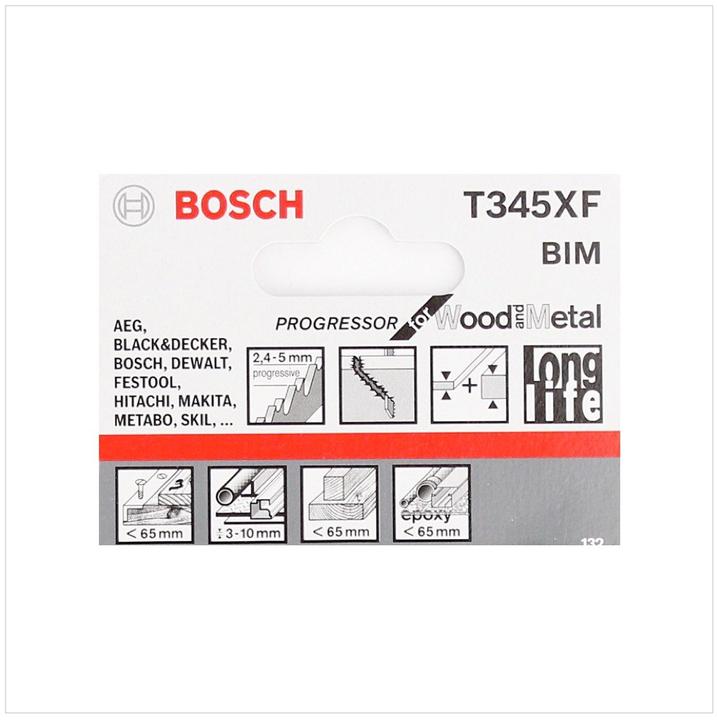 Produktbild Bosch Professional Zubehör PRO Multi Material thick and thin T345XF Stichsägeblatt, 132 mm, 5-tlg.