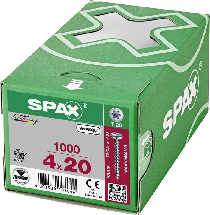 Produktbild Spax Spanplattenschrauben PH T20 4,0x20 mm (1000 Schrauben pro Stück)