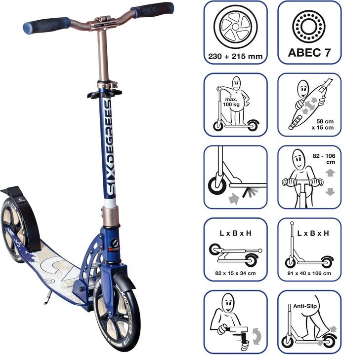 Produktbild Six Degrees Aluminium Scooter 230/215 mm creme