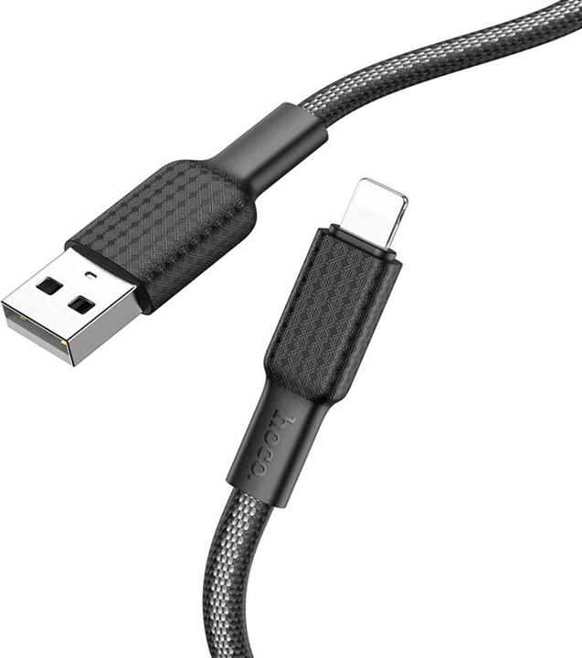 Actual product image Partner Telecom Hoco - Data Cable Jaeger (X69) - USB-A to Lightning, 12W, 2.4A, 1.0m - Black / White (1 m, USB 3.2 Gen 1, 12 W)