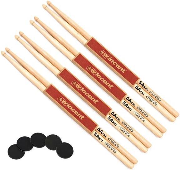 Actual product image Wincent 5AXXL Drumsticks 4 Pair with Damper Pads (Drum set)