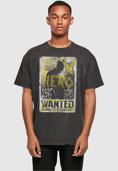 Actual product image Absolute Cult Batman v Superman - Wanted Acid Washed Oversize Tee - 117843 (XXL)