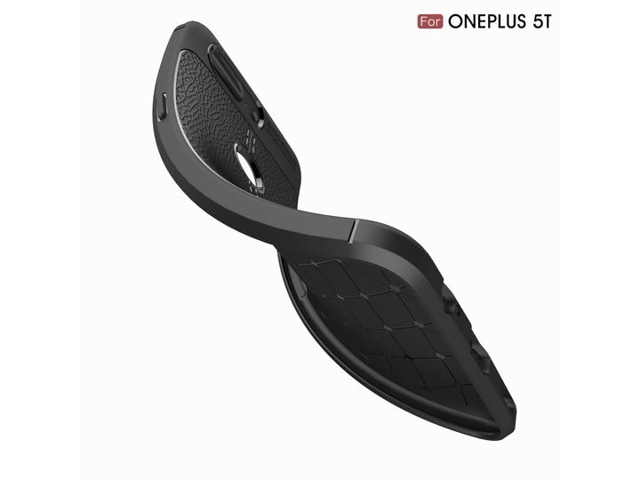 Actual product image Screenguard OnePlus 5T Case Leather Design TPU Cover (OnePlus 5T)