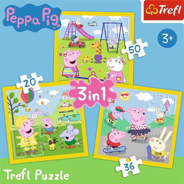 Actual product image Trefl 3 in 1 Puzzle Peppa Pig 20/36/50T (106 pieces)