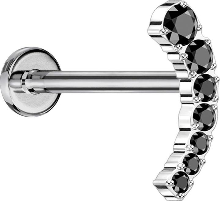 Actual product image Star Piercing Flesh Tunnel Fire Red with Swarovski Crystal red and Epoxy Protective Layer (without brass, Surgical steel 316L)