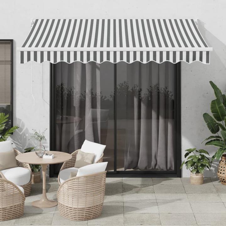 Produktbild VidaXL Markise Einziehbar Gelenkarmmarkise Sonnenmarkise Anthrazit Weiss Stoff (3 m)