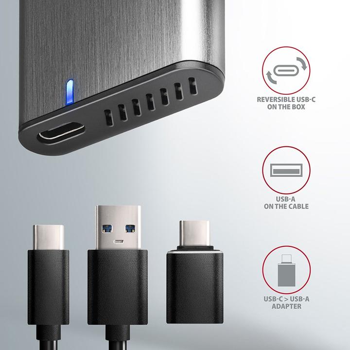 Produktbild Axagon EEM2-SG2 externes Gehäuse für M.2 SSDs USB-C 3.2 Gen 2 (M.2)