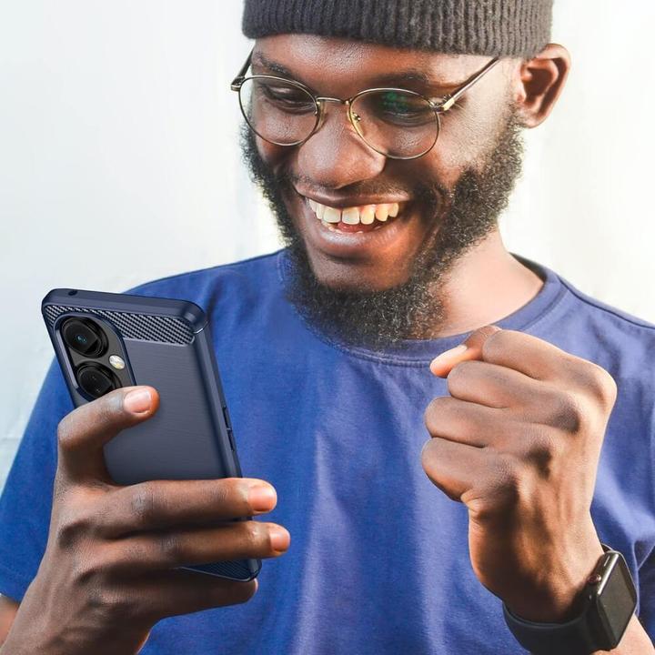 Produktbild Cover-Discount OnePlus Nord CE 3 Lite - Metall Carbon Look Hülle dunkelblau (OnePlus Nord CE 3 Lite)