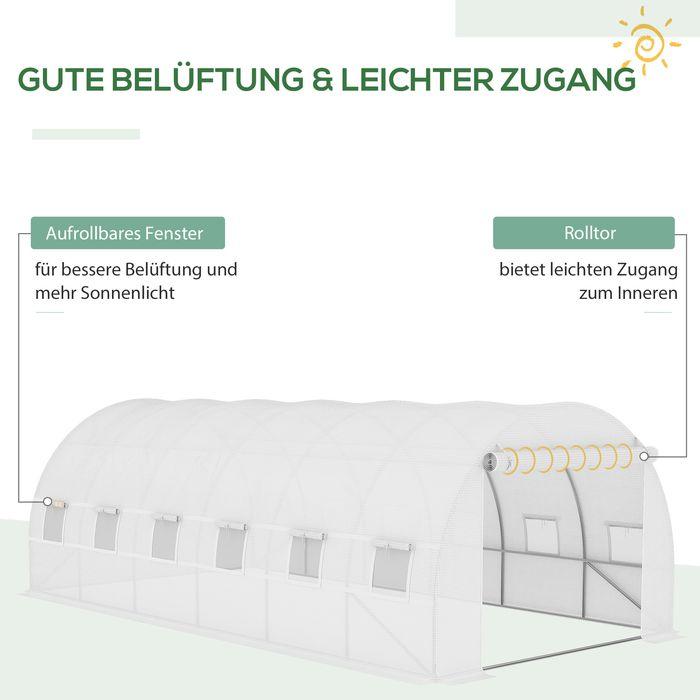 Produktbild Swisshandel24 Ersatzfolie 600x300x200 cm mit Fronttür, 12 Fenster reissfest Gewächshausfolie, Weiss