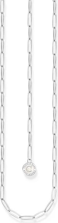 Thomas Sabo Member Charm Halskette mit Weissem Charmista Coin Silber (925er Silber, Emaille, 90 cm)