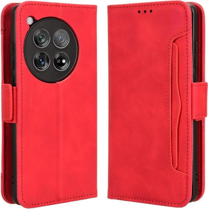 Actual product image Cover-Discount OnePlus 12 - Case with many card slots red (OnePlus 12)