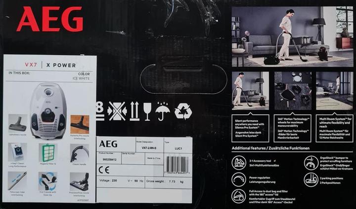 Actual product image AEG VX7-2-IW-S Cylinder Vacuum Dry Dust Bag