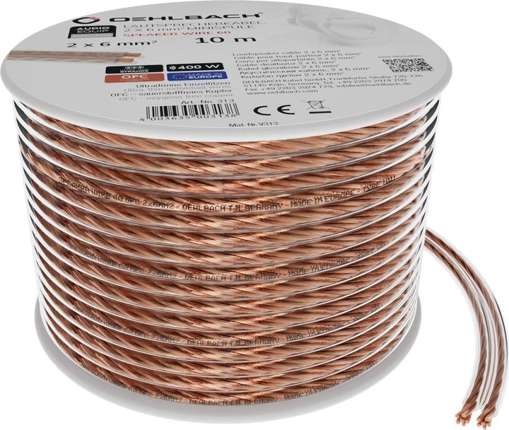 Actual product image Oehlbach Speaker cable 2x6mm² 6m clear (6 m, 6 mm²)