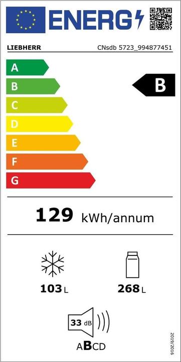 Etichetta energetica Liebherr CNsdb5723-20 (103 l)