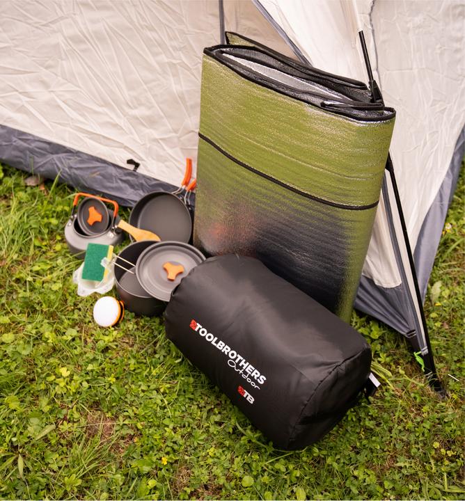 Produktbild Tool Brothers (BUNDLE) Toolbrothers Outdoor-Set Camping Zelt 2 Personen Hydrauliksystem mit Isoliermatte+Schlafsa (3.80 kg, 2 Personen)