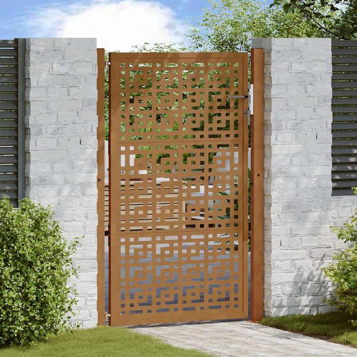 Produktbild VidaXL Gartentor 105x155 cm Wetterfester Stahl Kreuz-Design Zauntor