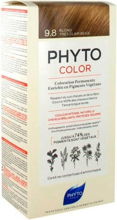 Phyto Color Kit Coloration 9.8 Very Light Beige Blonde (9.8-rubio beige muy claro)