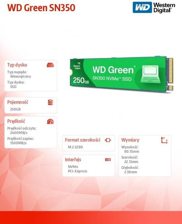 Image du produit WD Green SN350 (250 Go, M.2 2280)