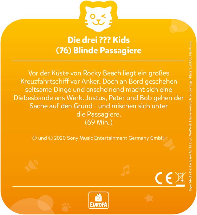 Produktbild Tigermedia Tigercard - Die drei??? Kids: Folge 76: Blinde Passagiere (Deutsch)
