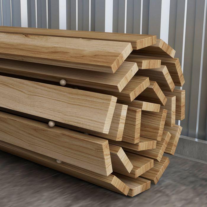 Produktbild Swisshandel24 120cm Gartenweg, Rollweg wetterfest Gartentritt Dekorative Holztritt aus Tannenholz, Natur (1 x)