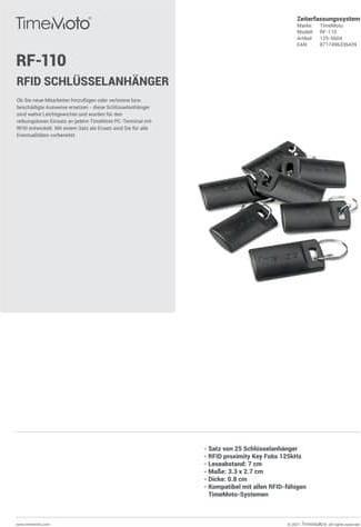 Image du produit Safescan Porte-clés TimeMoto RF-110 RFID