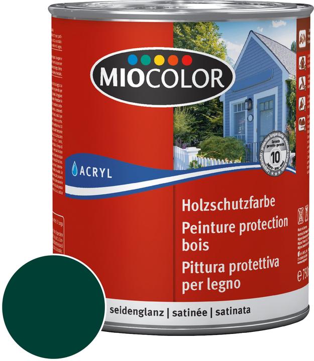 Image du produit Miocolor Peinture de protection pour le bois (Vert mousse, 0.75 l)