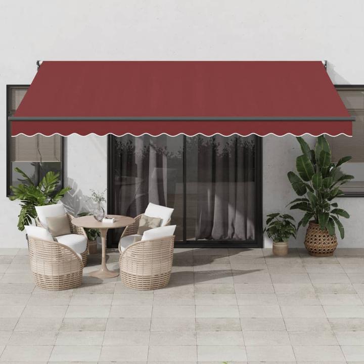 Immagine prodotto VidaXL Tenda da sole a bracci articolati Tenda da sole automatica rosso borgogna 450x300cm (4.50 m)