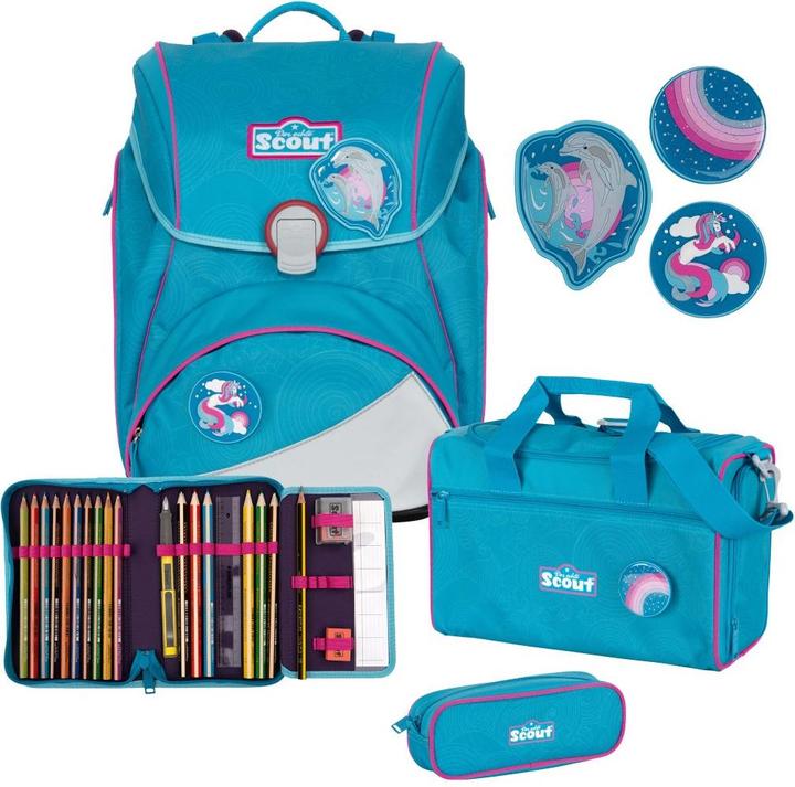 Scout Alpha Schulrucksack Set Dolphins (20.50 l)
