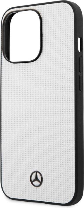Image du produit Mercedes-Benz Véritable étui dur en cuir Meshed Effect Métal Noir Star Logo (Apple iPhone 13 Pro)