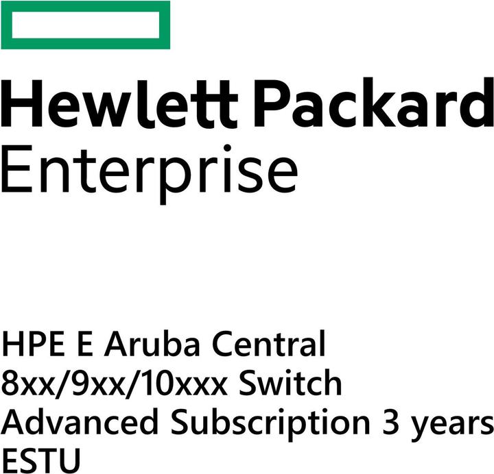 Actual product image HPE E Aruba Central, 8xx/9xx/10xxx Switch, Advanced Subscription, 3 years, E-STU