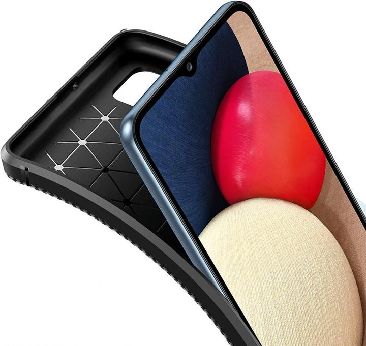 Actual product image Screenguard Samsung Galaxy A02s Cover Carbon Design TPU Case (Samsung Galaxy A02s)