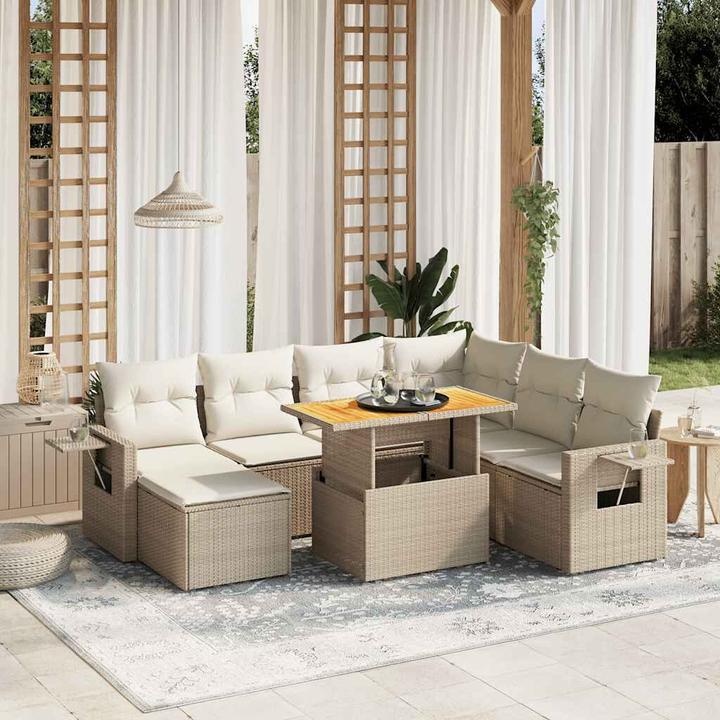 Actual product image VidaXL Garden furniture Sofa set Garden set 8-piece garden seating group Beige