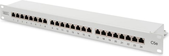 Actual product image Digitus Patch Panel 48.3cm 19inch 24Port Cat5e STP shielded grey RAL7035 Cable installation with LSA