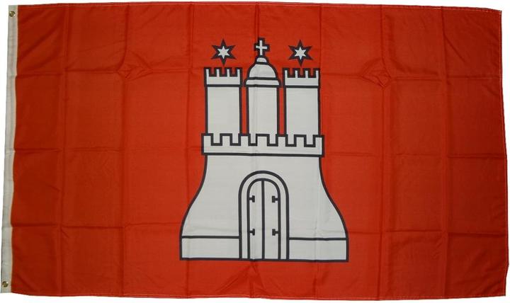 trends4cents Flag Hamburg 90 x 150 cm Flag with 2 eyelets 100g/m² fabric weight Hoist flag