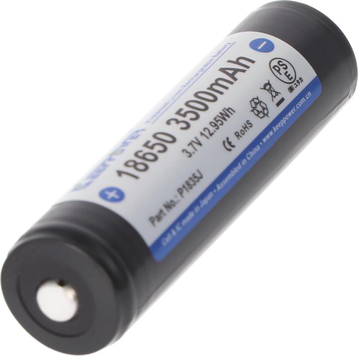 Actual product image Keeppower Battery 18650 protected positive terminal raised NCR18650GA (1 pcs., 18650, 3500 mAh)