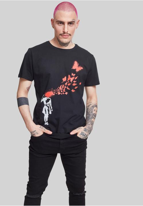 Actual product image Merchcode Brandalised - Banksy's Graffiti Butterfly Tee (XL)