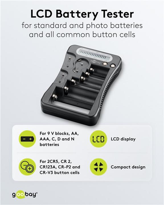 Immagine prodotto Goobay Tester per batterie LCD