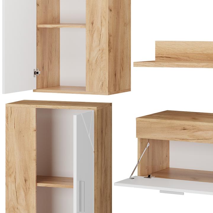 Actual product image Vicco Wohnwand Berno, GKO/Weiss, 4-teiliges Set